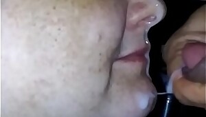 my wife sucking my cock and taking a facial